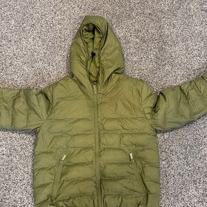 Zara Olive Green Hooded Puffer Coat